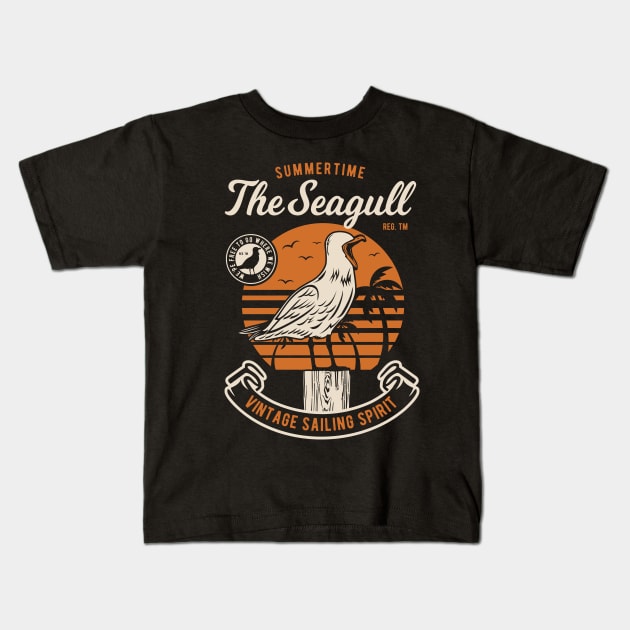 Seagull The Seagull Summertime Kids T-Shirt by BK55